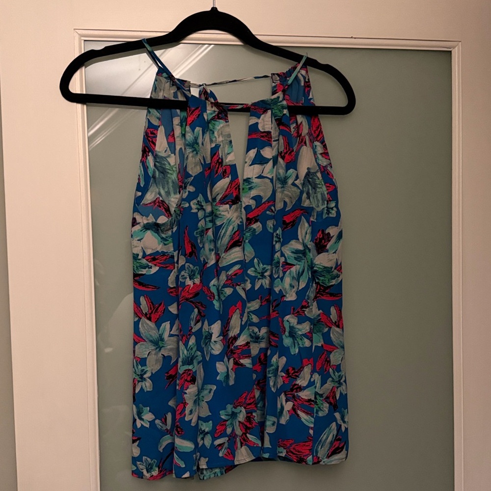 Nanette Lepore Silk Floral Halter Top Made in the USA. Excellent Preloved Cond.